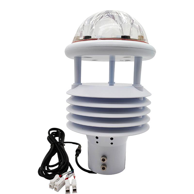 RS485 AIR TEMPERATURE HUMIDITY PRESSURE ULTRASONIC WIND SPEED AND DIRECTION OPTICAL IR RAIN GAUGE ILLUMINATION WEATHER STATION