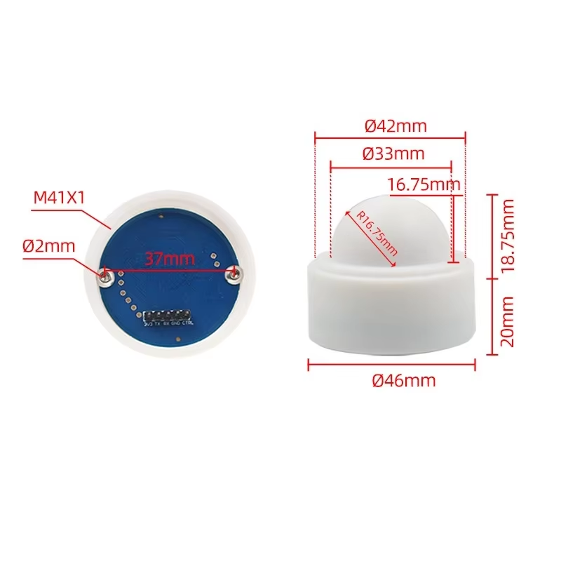Millimeter Wave Radar Level Module PTFE Lens TTL Communication 2mm Program Distance Measurement Pressure Sensor